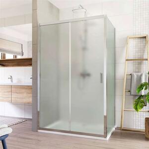 Mereo Lima, sprchovací kút 1000x800 cm, obdĺžnik, zasúvacie dvere a pevný diel, L / P, chróm ALU, sklo Point, MER-CK86412K
