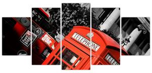 Londýnska telefónna búdka - moderné obrazy (Obraz 150x70cm)