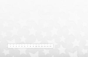 Detská látka Minky hladká MKH-006 Hviezdičky - Snehovo biela - šírka 150 cm