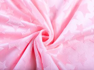 Biante Detské posteľné obliečky do postieľky hladké MKH-005 Hviezdičky - Svetlo ružové Do postieľky 90x120 a 40x60 cm