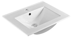 Mereo, Opto, kúpeľňová skrinka s keramickým umývadlom 61x46x60 cm, biela-dub riviera, MER-CN930