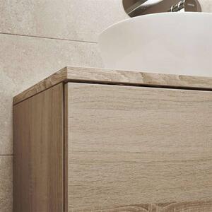 Mereo, Aira, kúpeľňová skrinka s keramickým umývadlom 61x47x55 cm, dub kronberg, MER-CN720