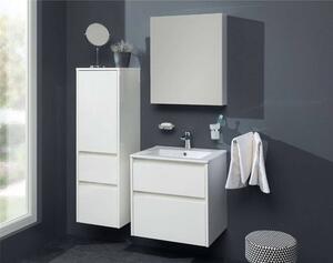 Mereo, Opto, kúpeľňová skrinka vysoká 40x36x125 cm, ľavé otváranie, biela lesklá, MER-CN914L