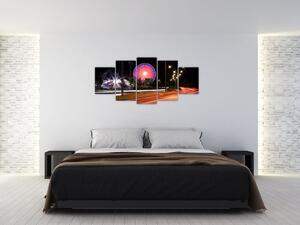 Nočné kolotoče - moderný obraz (Obraz 150x70cm)