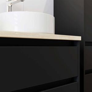 Mereo, Opto, kúpeľňová skrinka s keramickým umývadlom 61x46x60 cm, čierna supermat, MER-CN940