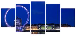 Nočné Londýnske oko - obrazy (Obraz 150x70cm)