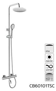 Mereo, Termostatická nástenná vaňová batéria so sprchovou súpravou bez prísl. (tanier, sprcha, hadica), MER-CB60101TSF