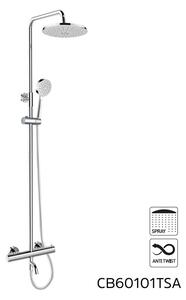 Mereo, Termostatická nástenná vaňová batéria so sprchovou súpravou bez prísl. (tanier, sprcha, hadica), MER-CB60101TSF