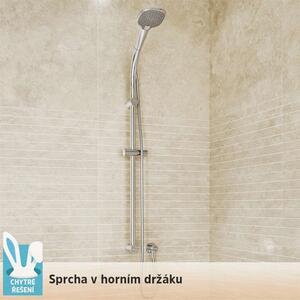 Mereo, Sprchová súprava, trojpolohová sprcha, šedostrieborná plastová hadica, horný držiak sprchy, MER-CB900F