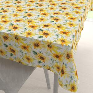 Biante Dekoračný obdĺžnikový obrus Rongo RGP-509 Akvarelové slnečnice na bielom 50x100 cm