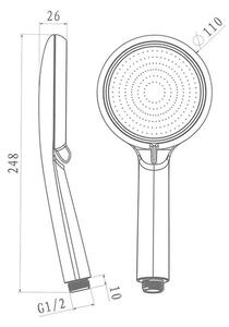 Mereo, Ručná sprcha jednopolohová okrúhla O 11 cm, MER-CB565L