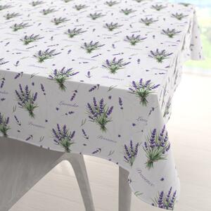 Biante Dekoračný štvorcový obrus Rongo RGP-508 Vetvičky levandúľ Provence na bielom 40x40 cm