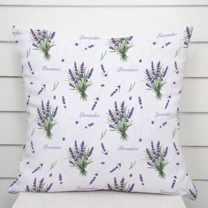 Biante Dekoračná obliečka na vankúš Rongo RGP-508 Vetvičky levandúľ Provence na bielom 30 x 50 cm