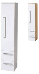Mereo, Bino, kúpeľňová skrinka vysoká 33x33x163 cm, ľavé otváranie, biela, MER-CN667