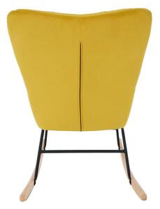 Moderné dizajnové hojdacie kreslo vo farbe žltá (k301033)
