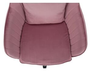 Štýlové a pohodlné kancelárske kreslo, ružová Velvet látka (k297879)