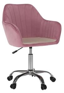 Štýlové a pohodlné kancelárske kreslo, ružová Velvet látka (k297879)