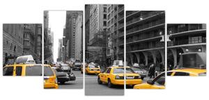 Žlté taxi - obraz (Obraz 150x70cm)