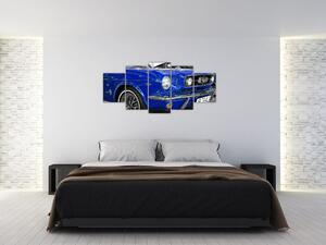 Modré auto - obraz (Obraz 150x70cm)