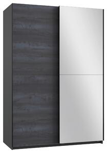 SKRIŇA SO ZRKADLOM, grafitová, tmavosivá, 135/198/64 cm MID.YOU - Skrine, Online Only