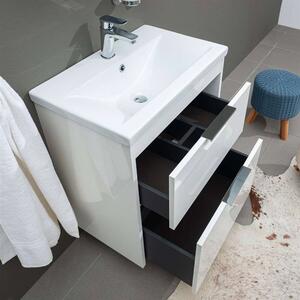 Mereo, Vigo, kúpeľňová skrinka s keramickým umývadlom 81x40x72 cm, biela, MER-CN312