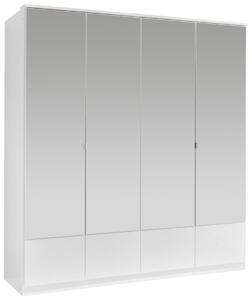 BIELA SKRIŇA SO ZRKADLOM, biela, 180/199/58 cm MID.YOU - Skrine, Online Only