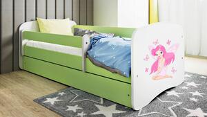POSTEĽ PRE DETI A MLÁDEŽ 80/160 cm, zelená, biela MID.YOU - Detské izby, Online Only
