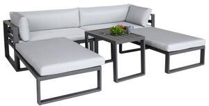 Set záhradného nábytku SANTO sivý / čierny