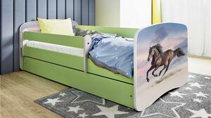POSTEĽ PRE DETI A MLÁDEŽ 80/160 cm, zelená, biela MID.YOU - Detské izby, Online Only