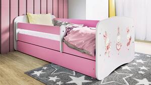 POSTEĽ PRE DETI A MLÁDEŽ 80/160 cm, biela, pink MID.YOU - Detské izby, Online Only