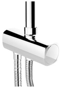 Mereo, Sprchový set s tyčou hranatý, biela hlavová sprcha a trojpolohová ručná sprcha, biely plast/chróm, MER-CB95001SW2