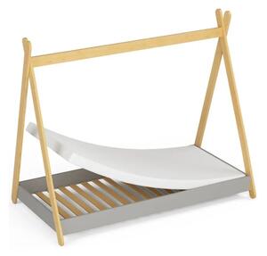 Detská posteľ GALEN + matrac, 160x80, sivá