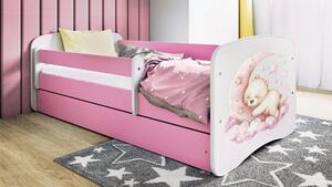 POSTEĽ PRE DETI A MLÁDEŽ 80/160 cm, biela, pink MID.YOU - Detské izby, Online Only