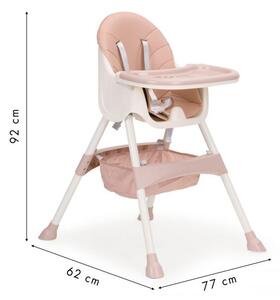 ECOTOYS Detská jedálenská stolička 2v1 Rose