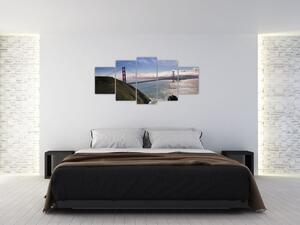 Golden Gate Bridge - moderné obrazy (Obraz 150x70cm)