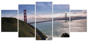Golden Gate Bridge - moderné obrazy (Obraz 150x70cm)