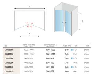Mereo, Náhradné sprchové dvere lietacie, ľavé, pre CK80523K, MER-CK80523KL