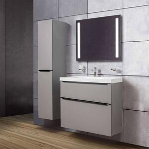 Mereo, Mailo, kúpeľňová skrinka 61 cm, biela, dub, antracit, MER-CN540SB