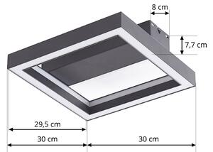 Lucande Smart LED stropné svietidlo Tjado, 30 cm, čierna, Tuya