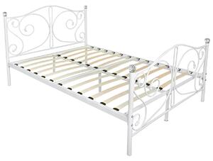 Kovová posteľ s kryštálmi Drekolsi, Rozmer postele: 90x200 cm, Farba: biela Mirjan24 5903211115134