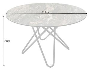 Jedálenský stôl Kruhový 120cm prírodný kameň keramika