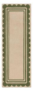 RUČNE TKANÝ KOBEREC, 80/230 cm zelená, béžová Flair Rugs - Online Only bytové doplnky, Online Only