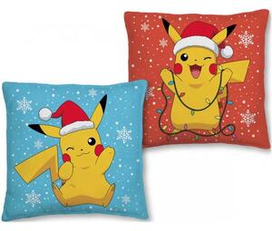 Obojstranný vianočný vankúš Pokémon Pikachu - 40 x 40 cm