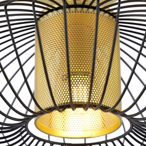 Dizajnové stropné svietidlo zlaté s čiernou farbou - Dobrado