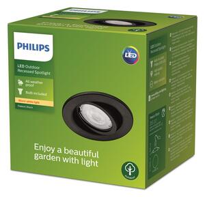 Philips 8720169266858 Outdoor Fresco vonkejšie zápustné bodové svietidlo 1xGU10 2700K IP23 čierna