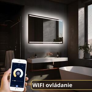 LED zrkadlo Latitudine - Horizontálne Veľkosť Zrkadla (šírka x výška): 120x70 cm, Ovládanie: wifi aplikácia (+30€), Farba osvetlenia: Neutrálna biela (+0€)