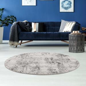 Dekorstudio Moderný okrúhly koberec NOA - vzor 9318 sivý Priemer koberca: 120cm