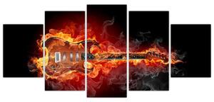 Horiace gitara - obraz (Obraz 150x70cm)