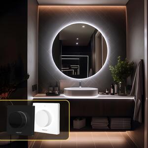 LED zrkadlo okrúhle Romantico ⌀80cm studená biela - diaľkový ovládač Farba diaľkového ovládača: Biela