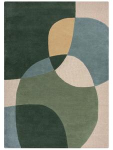 VLNENÝ KOBEREC, 120/170 cm modrá, zelená Flair Rugs - Online Only bytové doplnky, Online Only